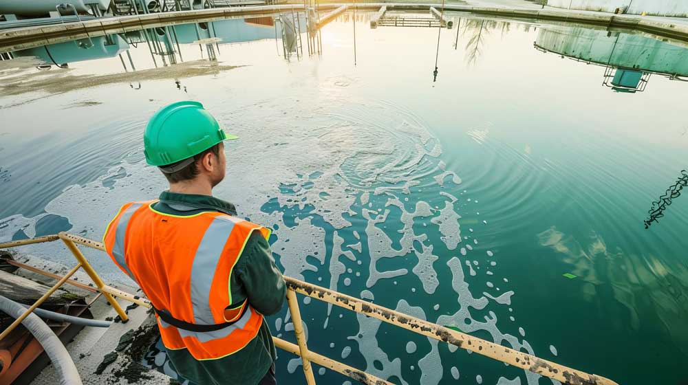 Water-engineer-designing-system-stock